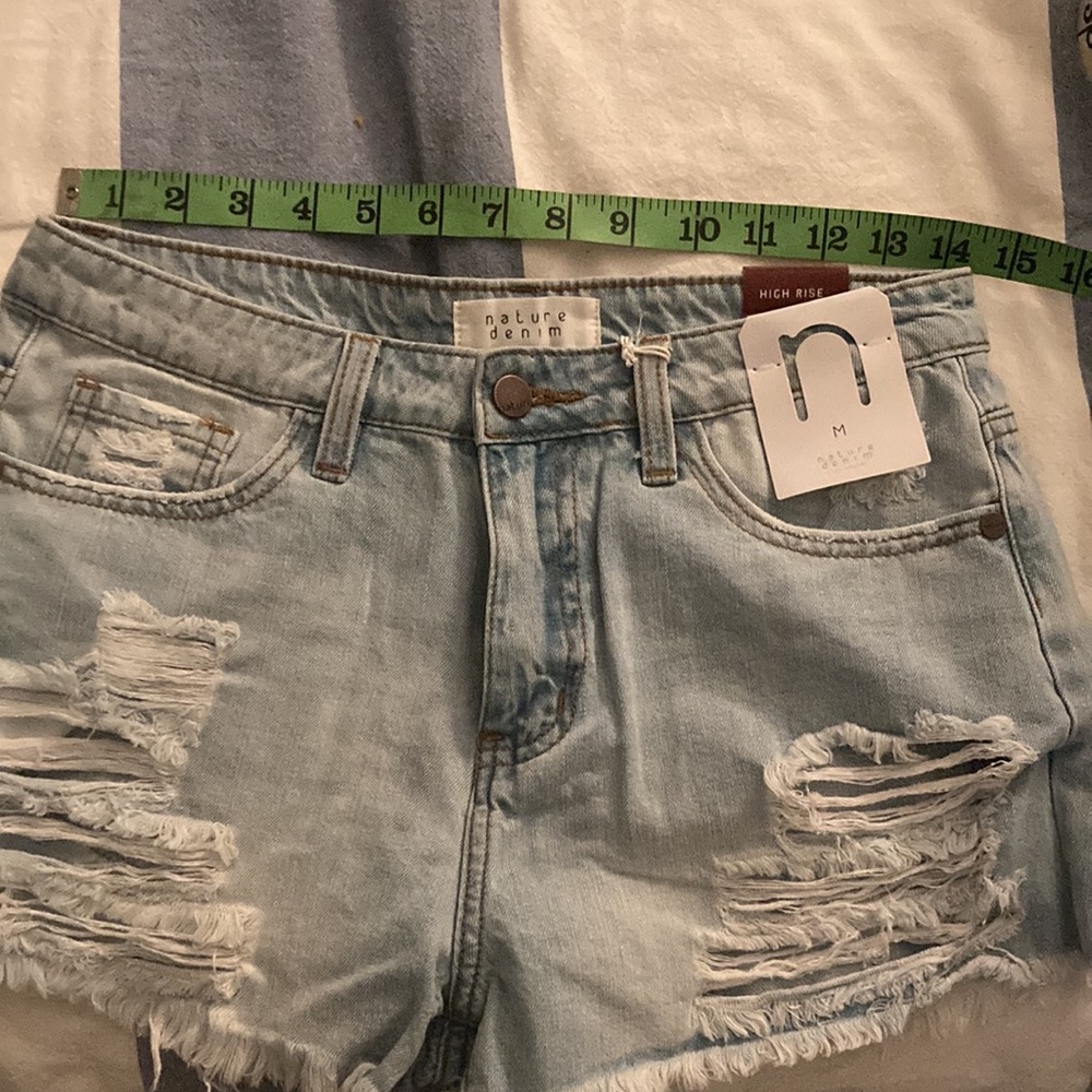 Jean Shorts Boutique Distressed Light Wash XS - Nature Denim